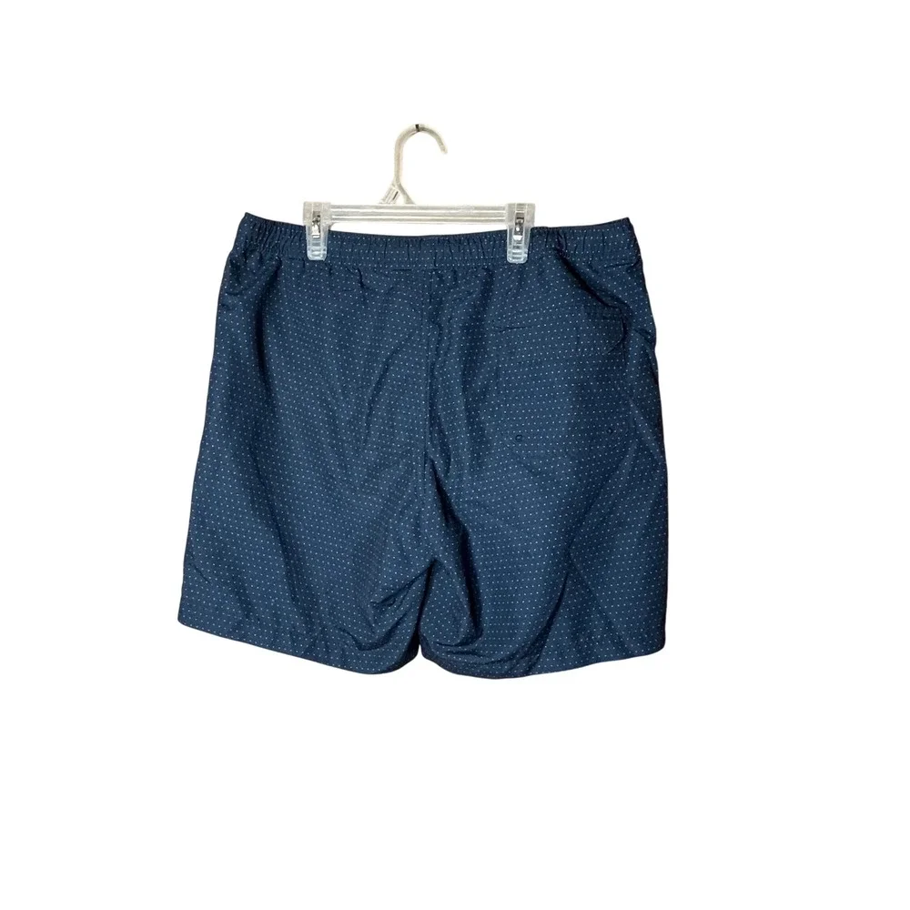 Michael Kors Men Swim Trunks Navy Blue Polka Dot Drawstring Elastic Waist Size M